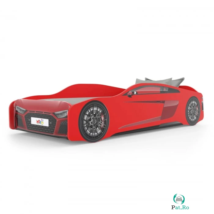 Pat pentru copii masina ULTRA ECO, rosu, 90x190 cm la 999.00 lei ron