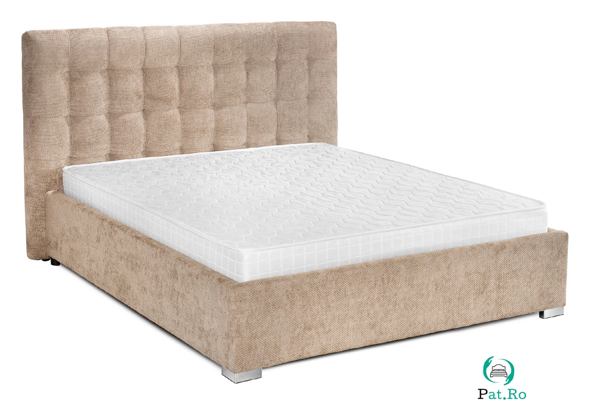 Pat Tapițat Strasbourg Premium, cu somieră rabatabilă și ladă depozitare